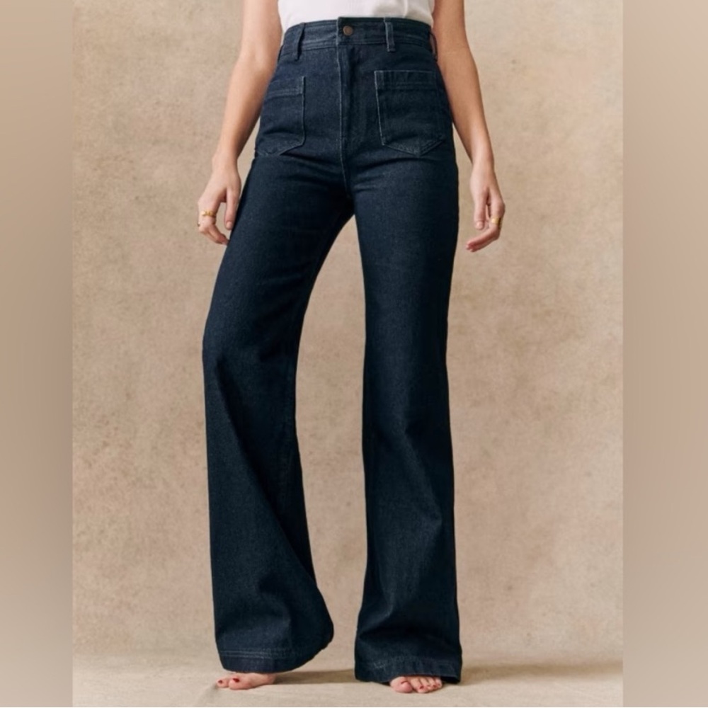 Sezane Wide Leg Denim Jean